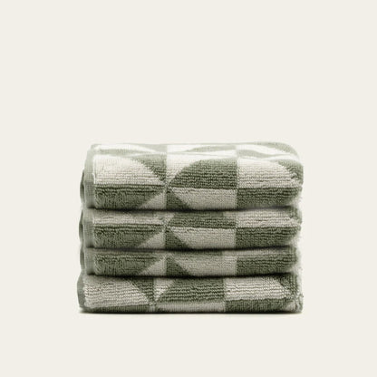 Umbra Australian Cotton Towels - Sage & Ecru Washcloths (Set of 4) - Home - Bath