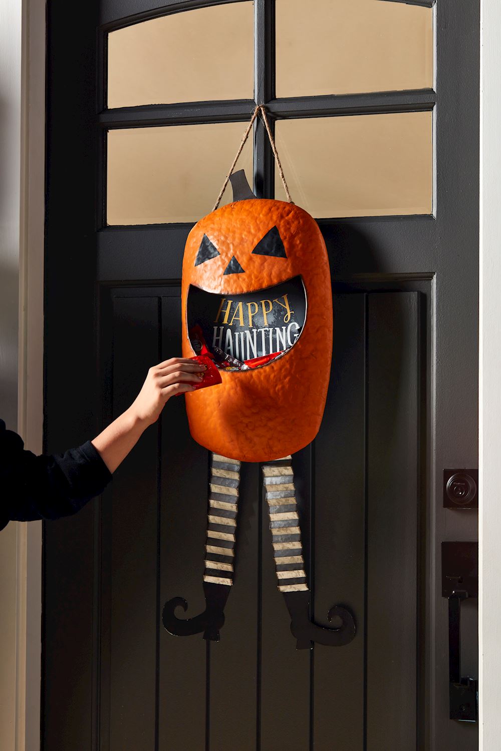 Orange Jack-O-Lantern Pumpkin Candy Door Hanger - - Fall & Halloween