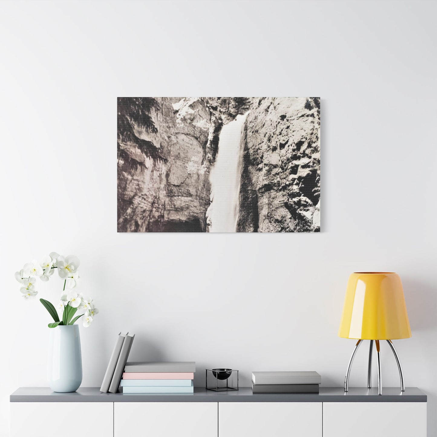 Tower Falls Yellowstone Satin Canvas, Stretched