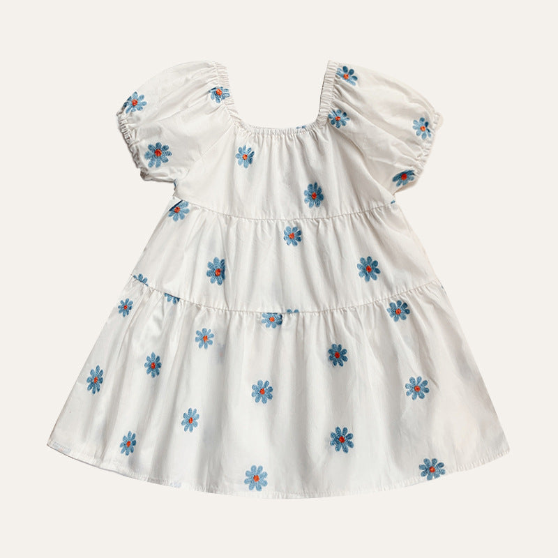 Simple Comfortable Western Style Daisy Dress - - dress
