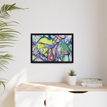 Alien Abstract Colorful Framed Canvas Art - Kia Day Design