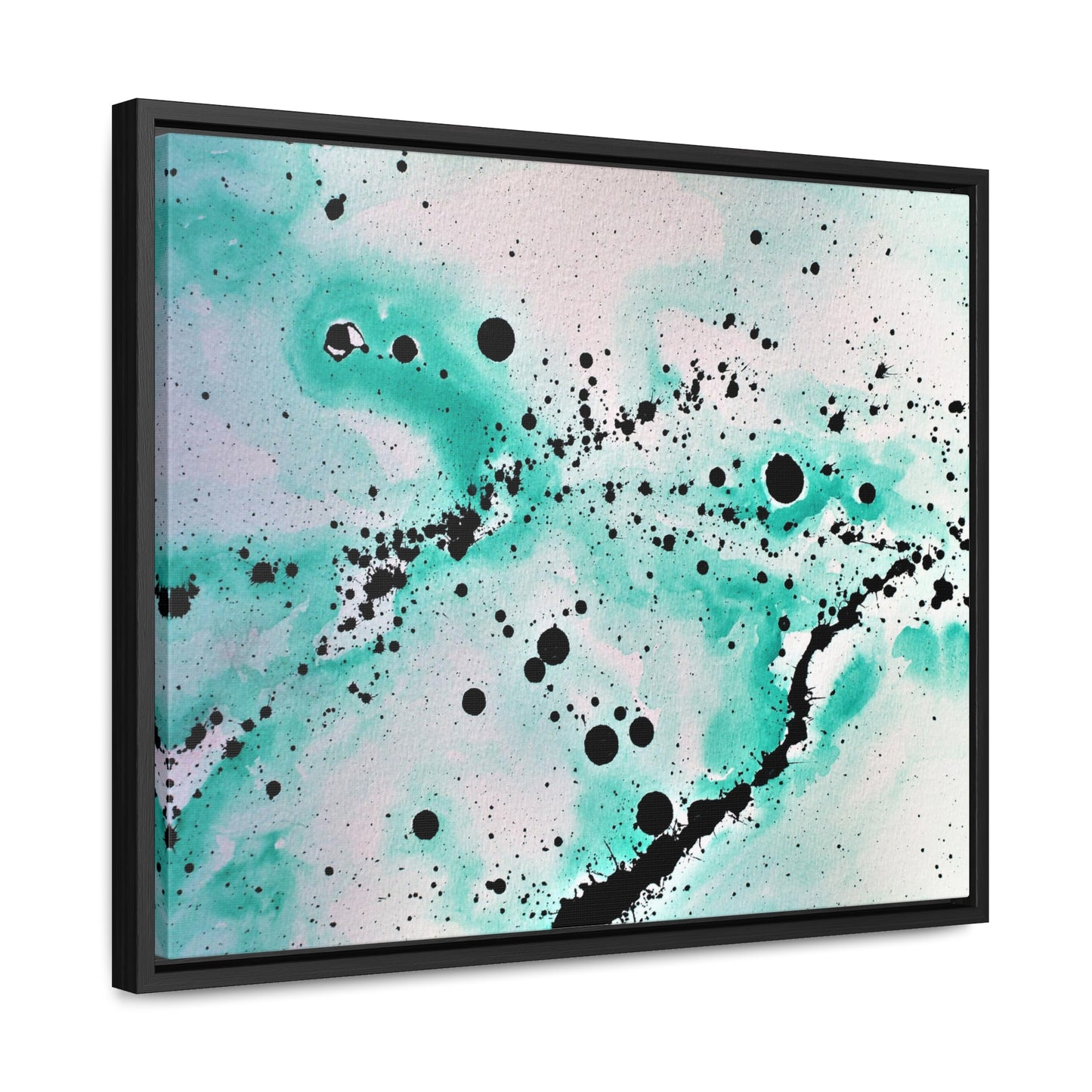 Teal Burst Gallery Canvas Wraps, Horizontal Frame