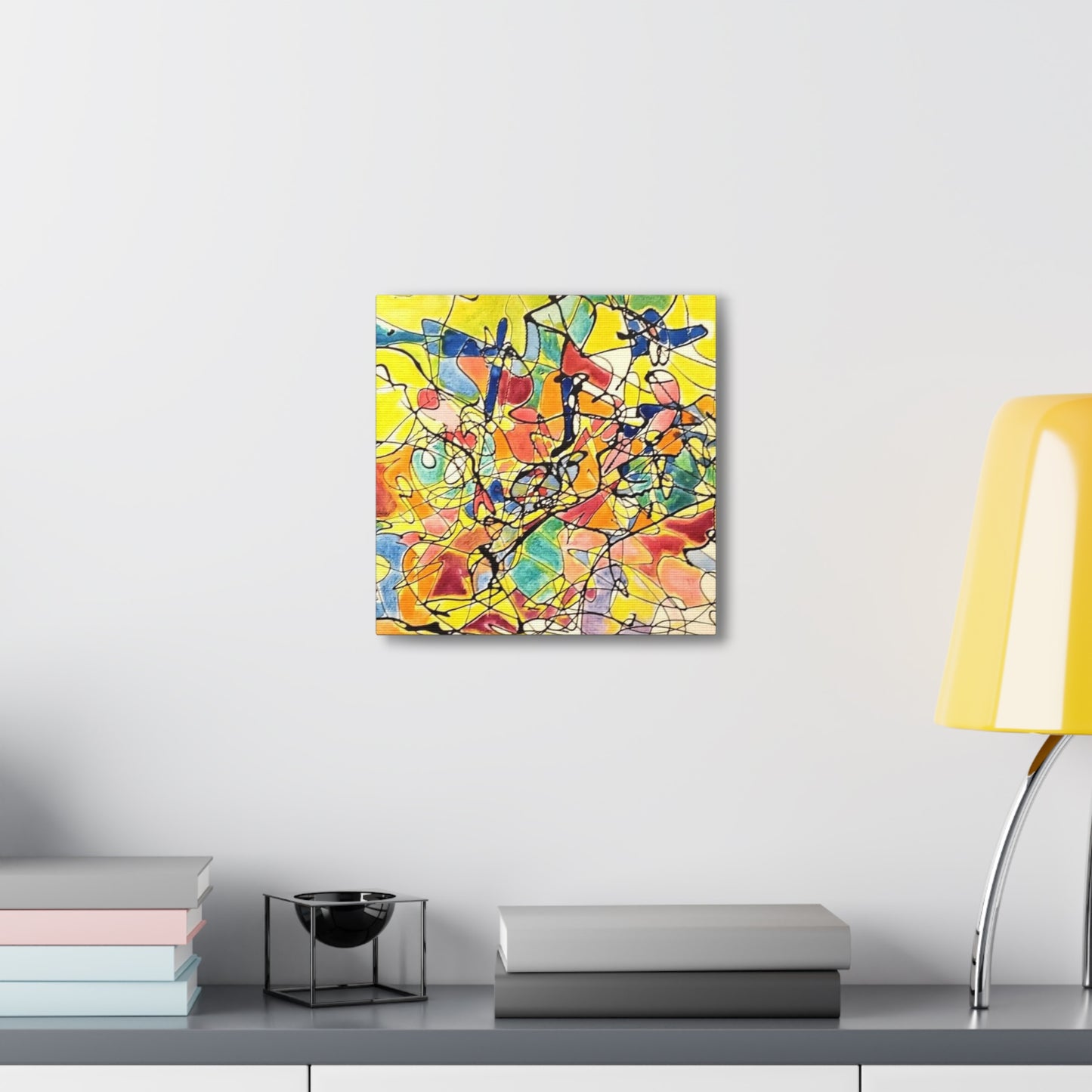 Yellow Abstract Canvas Gallery Wraps 12″ x 12″ 1.25"