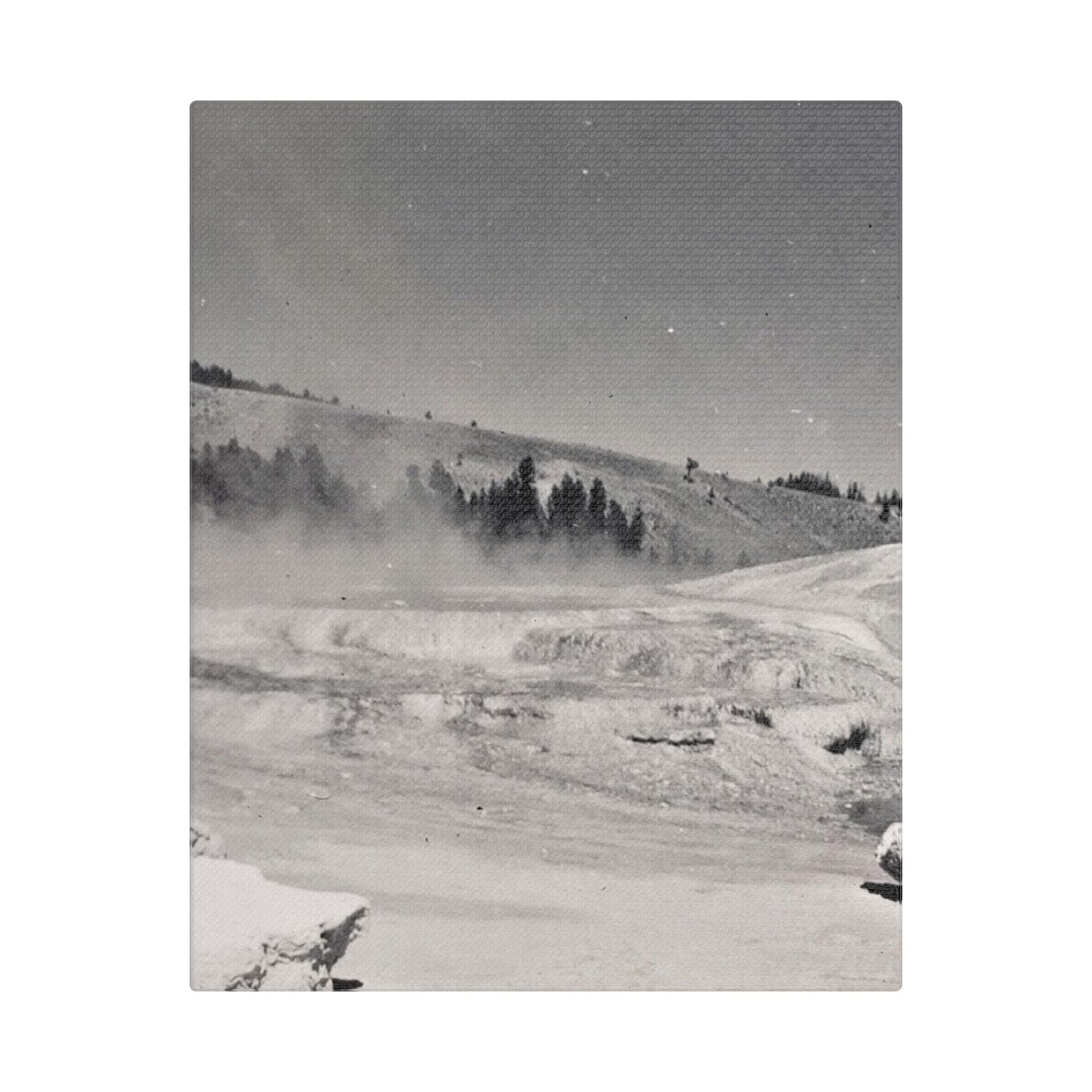 Mammoth Hot Springs Satin Canvas Stretched