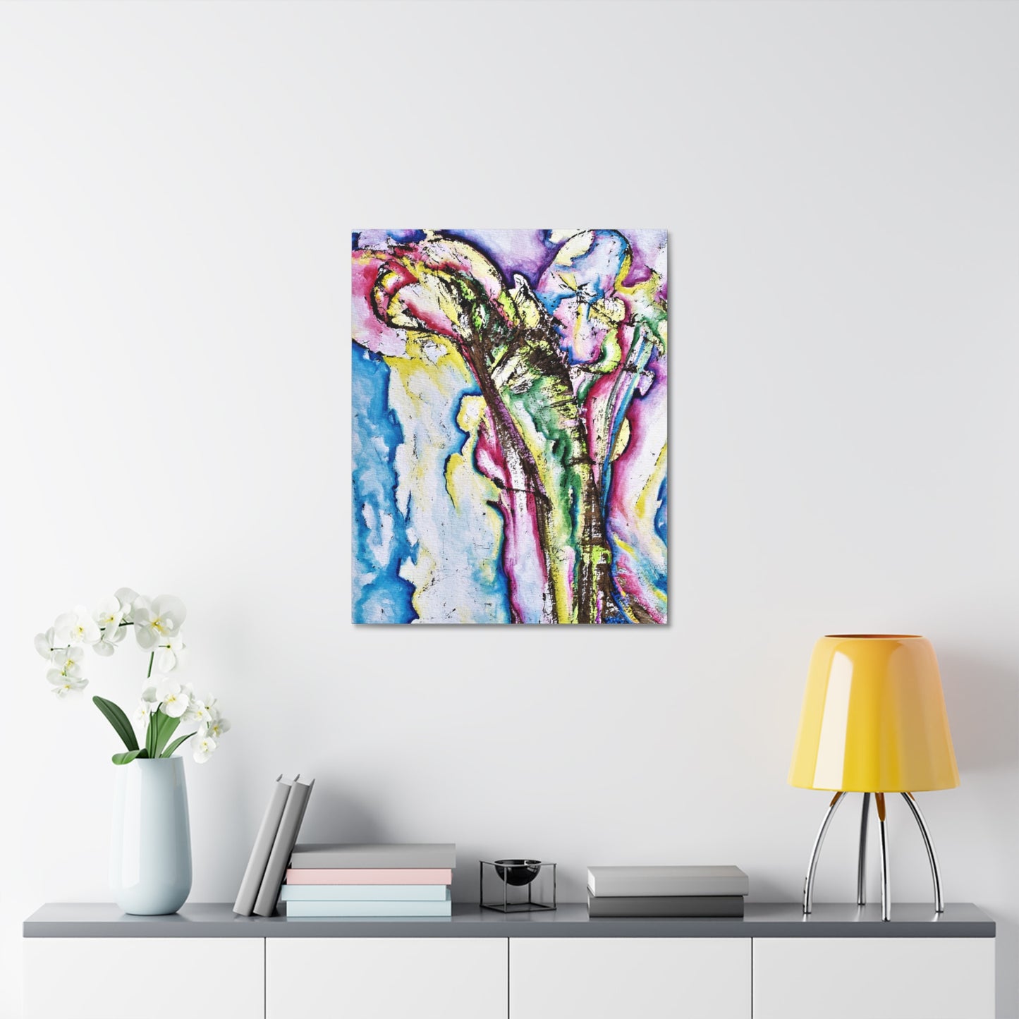 Calla Lilies Stretched Canvas