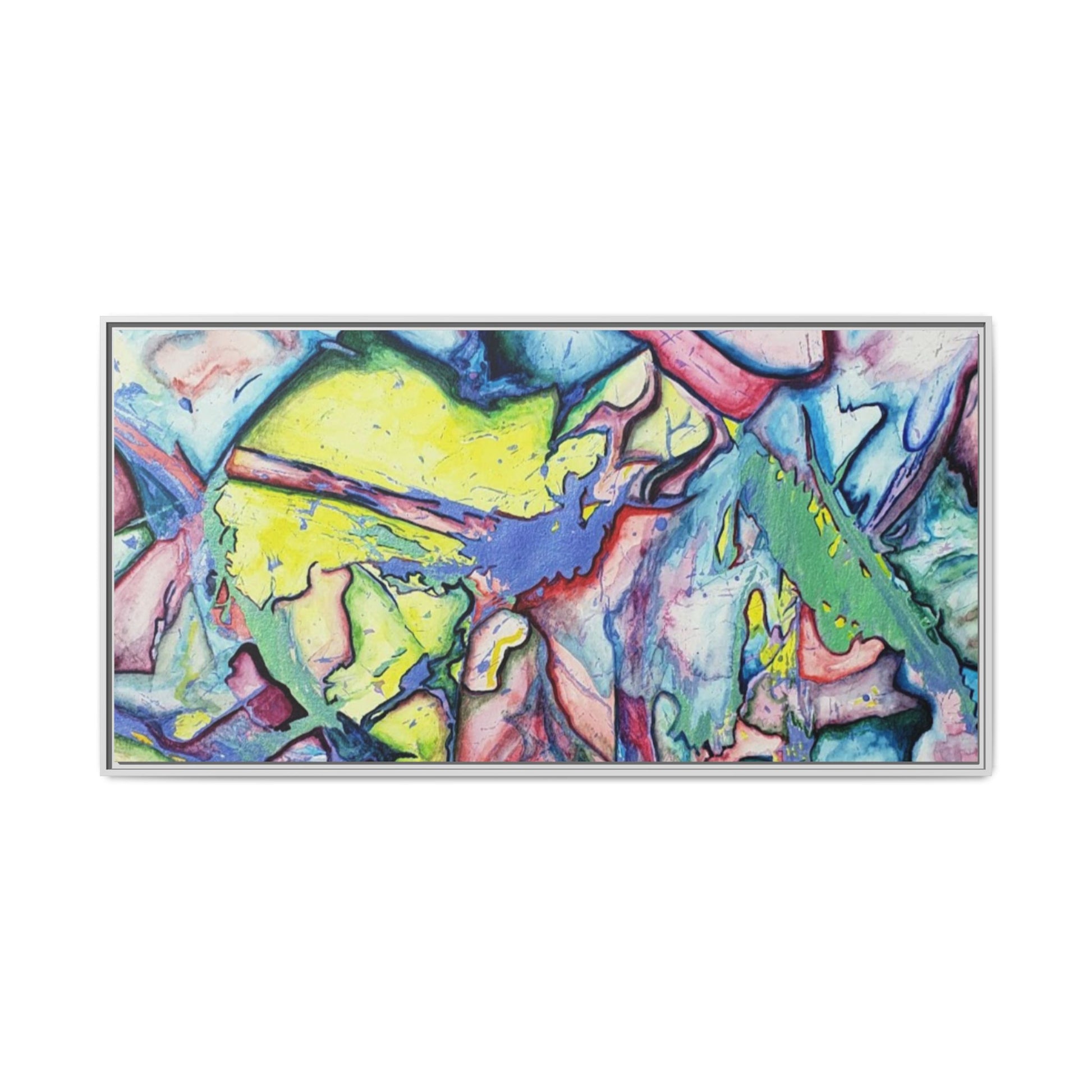 Alien Abstract Colorful Framed Canvas Art - Kia Day Design
