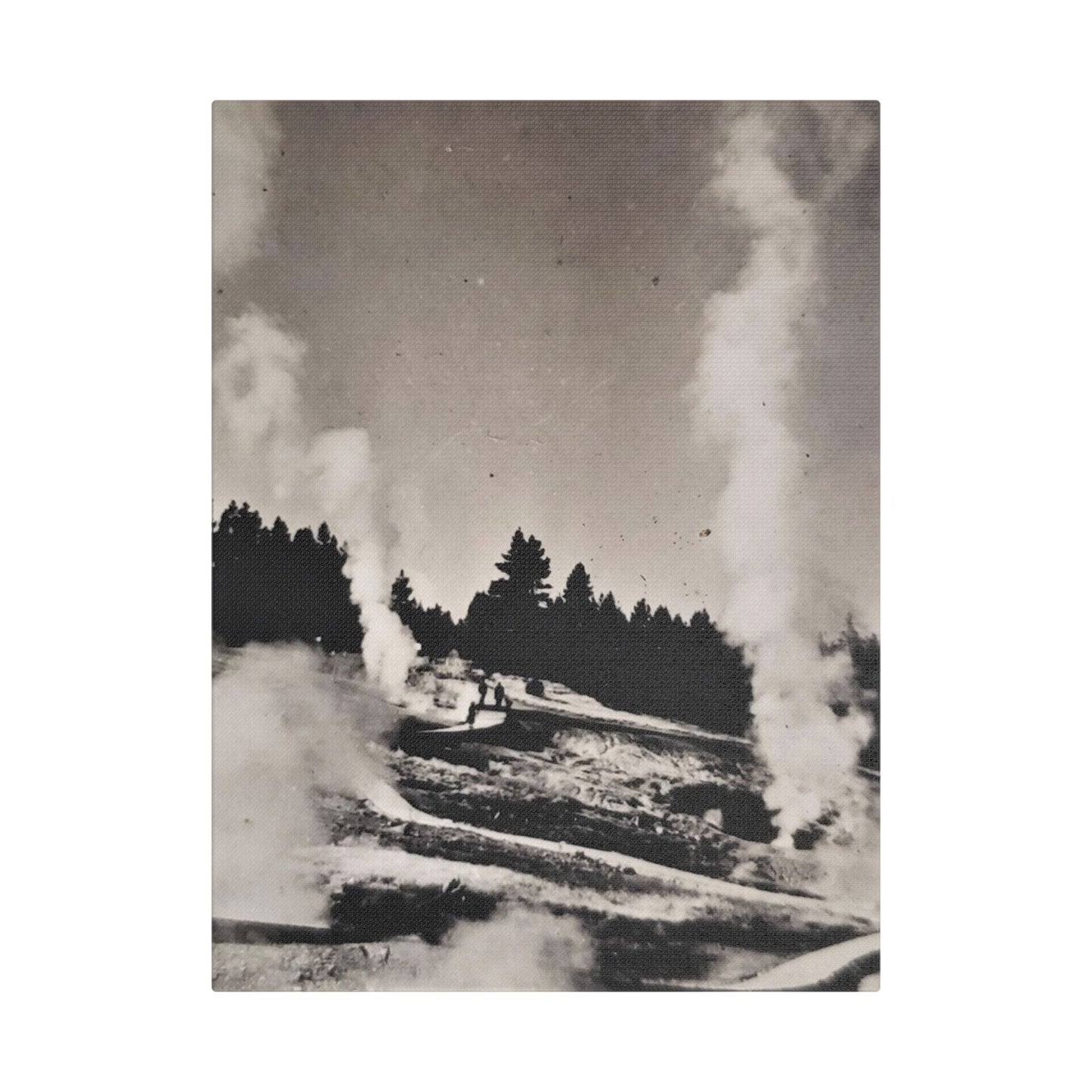 Norris Geyser Yellowstone Satin Canvas, Stretched