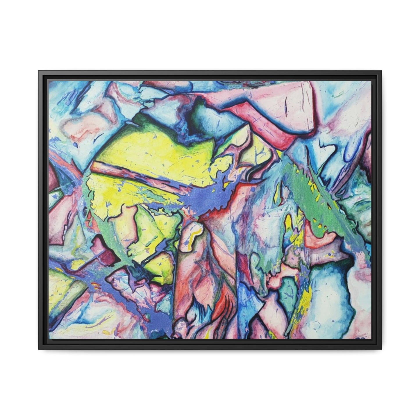 Alien Abstract Colorful Framed Canvas Art - Kia Day Design