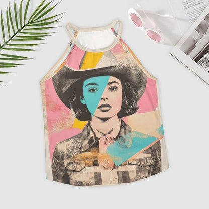 Baha Ranch Turquoise View Retro Pop Western Tank Top - - Tanks & Camis