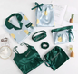 7pc Long Sleeve Pajama Sleepwear Sets Dark Green