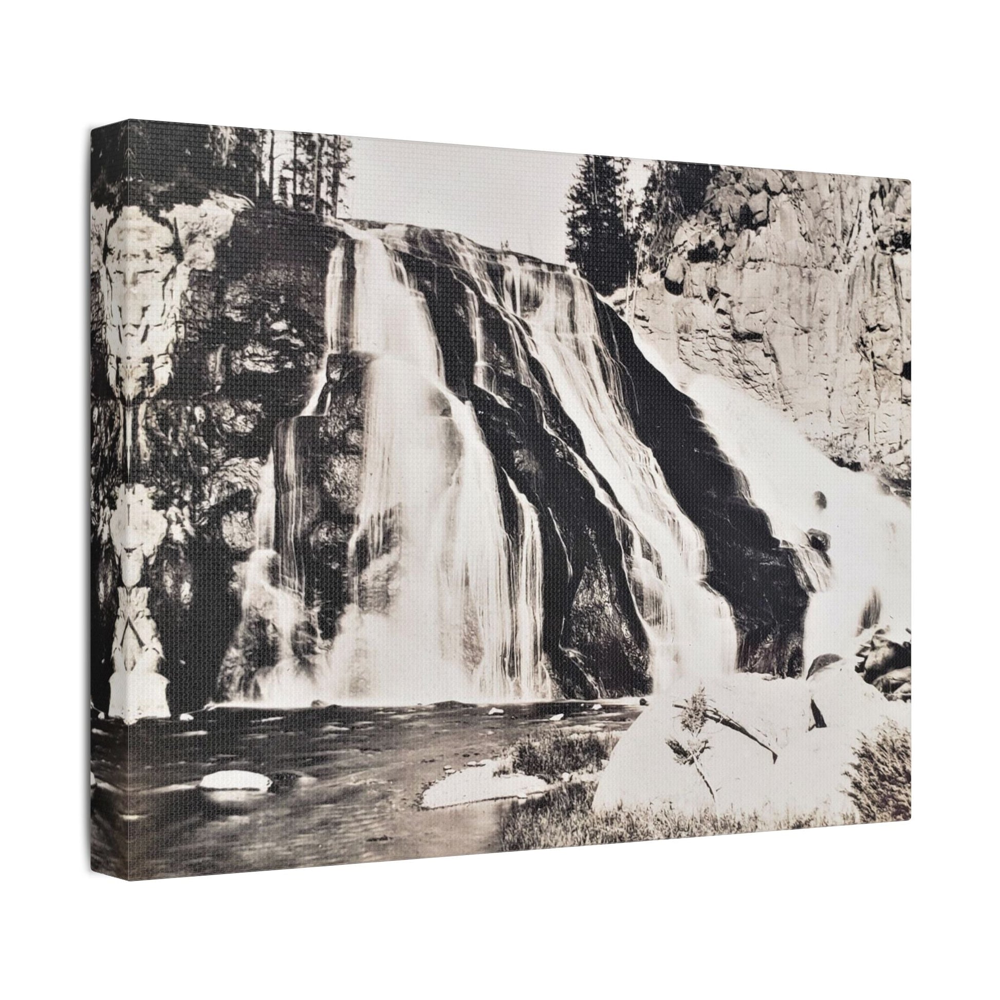 Gibbon Falls Yellowstone Satin Canvas Stretched