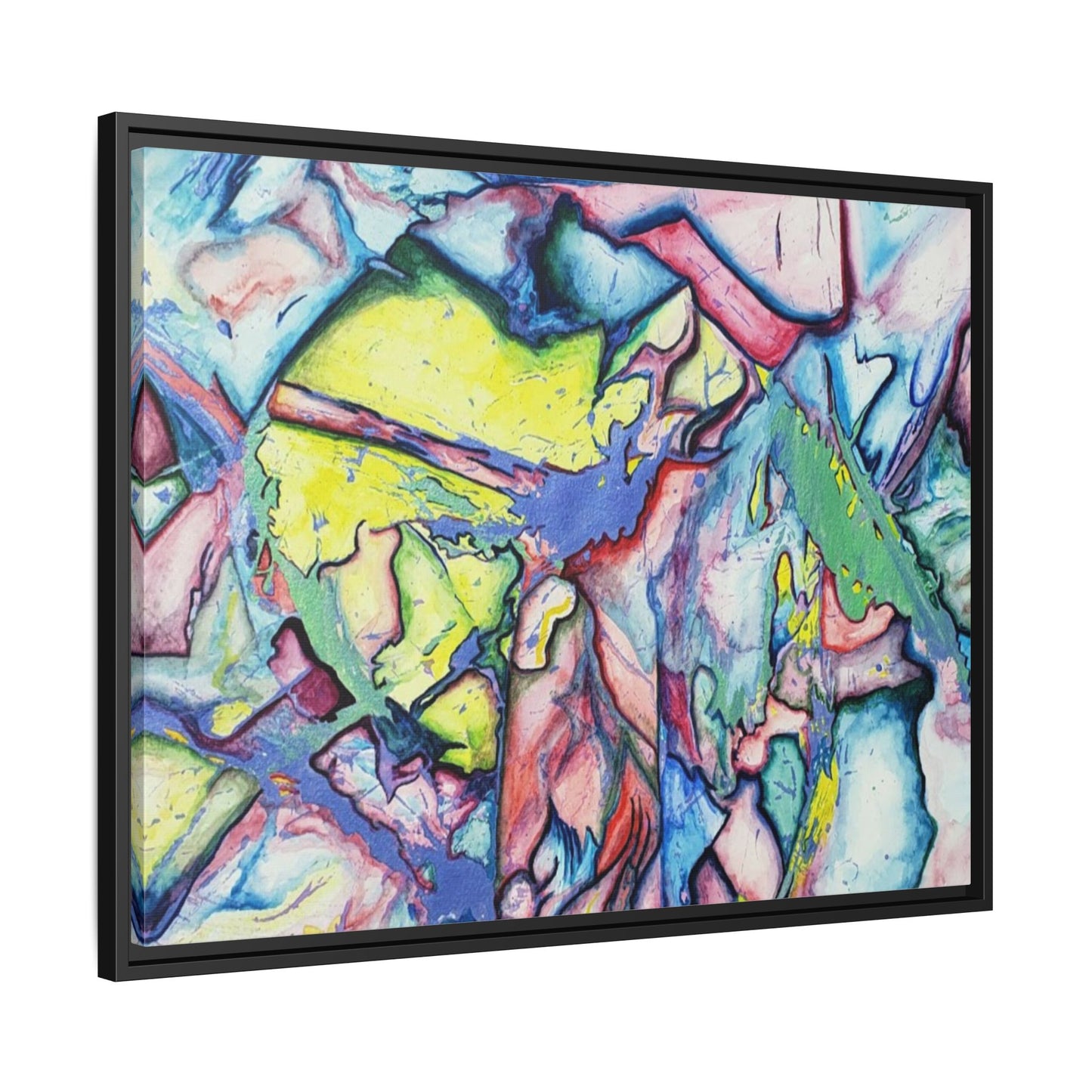 Alien Abstract Colorful Framed Canvas Art - Kia Day Design