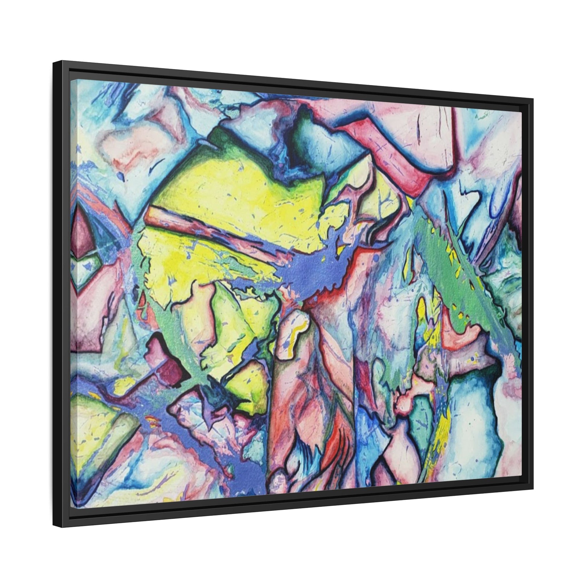 Alien Abstract Colorful Framed Canvas Art - Kia Day Design