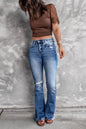Retro Stretch Slim Micro Flared Jeans - Light Blue L - Women's Fashion - Women's Clothing - Bottoms - Jeans