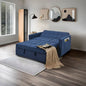 Pull-Out Sofa Bed With Woven Polyester Fabric & Solid Wood Frame - Blue - sofa bed
