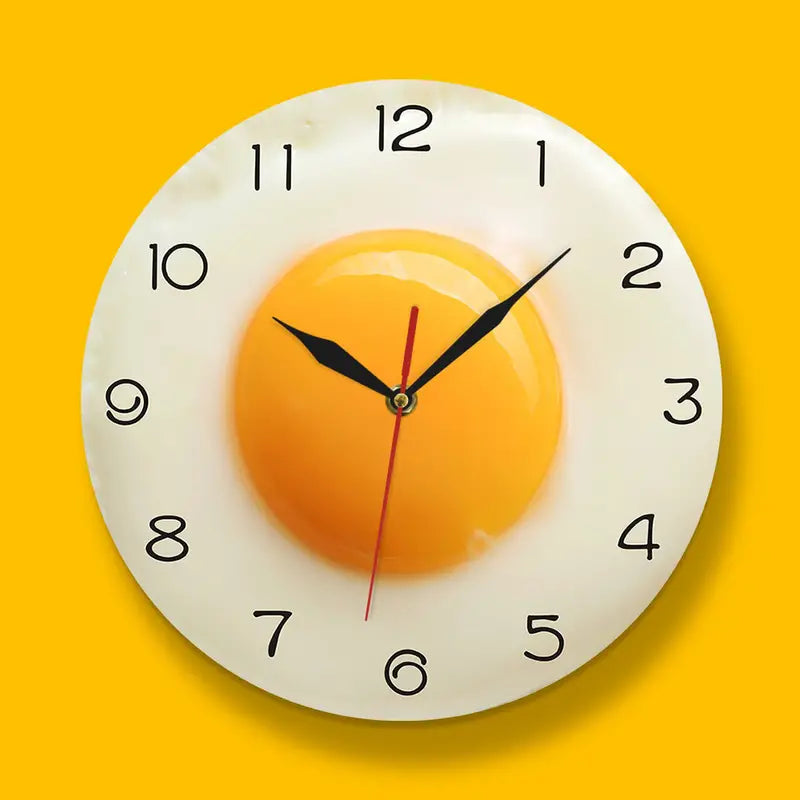 Decorative Silent Fried Egg Shaped Wall Clock (1pc) Kia Day Design