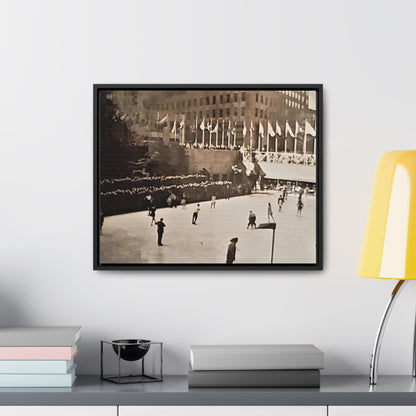 Rockefeller Plaza Easter 1945 Gallery Canvas Wraps Horizontal Frame 20″ x 16″ Black 1.25"