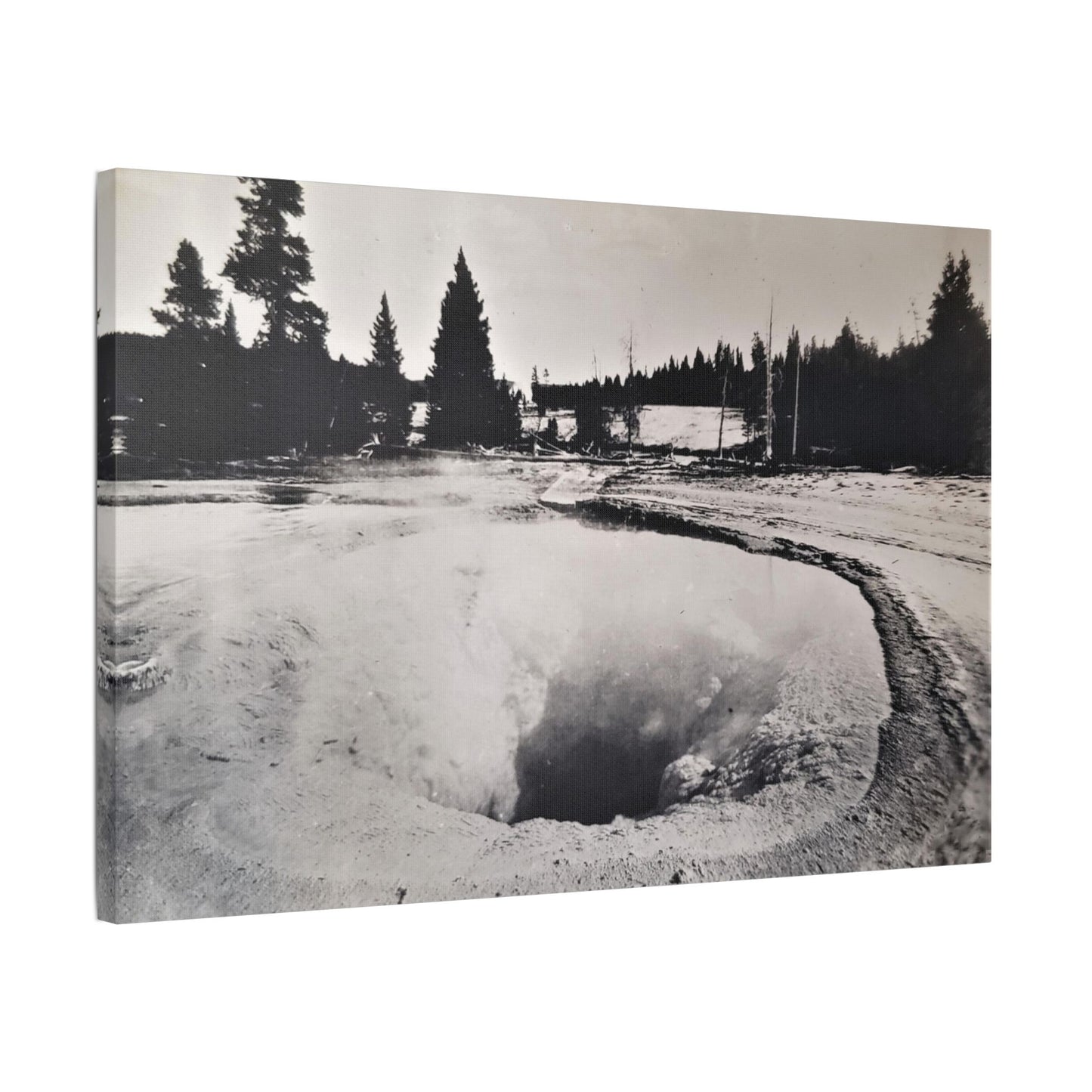 Morning Glory Pool Yellowstone Satin Canvas, Stretched