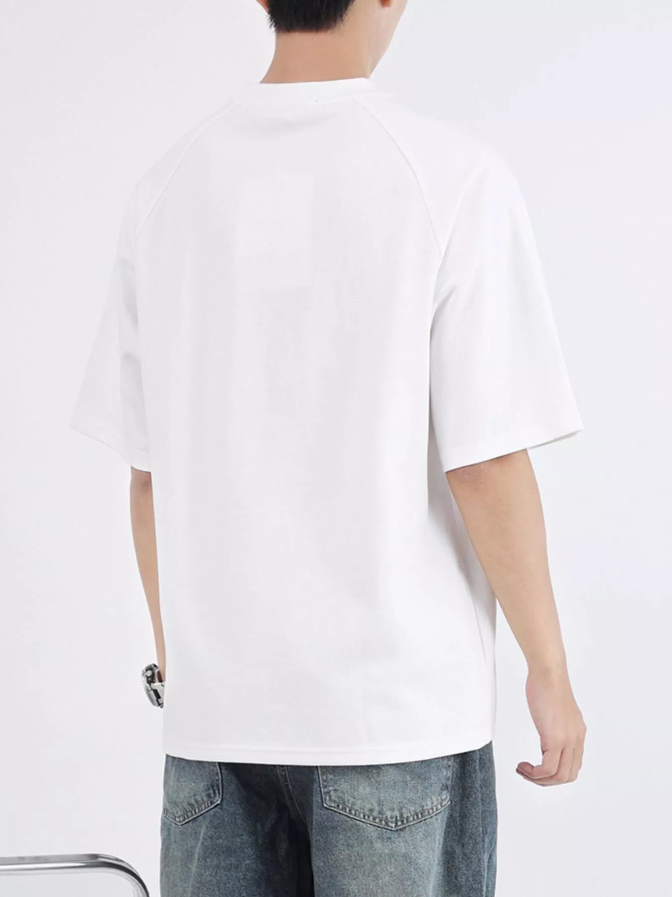 Men's Plus Size Round Neck Relaxed-Fit T-Shirt - -