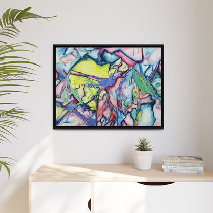 Alien Abstract Colorful Framed Canvas Art - Kia Day Design