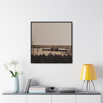 Navy Day New York October 27th 1945 Gallery Canvas Wraps Square Frame 30″ x 30″ 1.25" Black