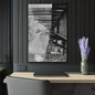 Black & White Train Trestle Acrylic Print — Rustic Industrial Wall Art French Cleat - 24" x 36" (Vertical) 0.25'' - Home Decor