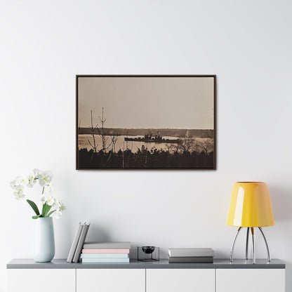 Navy Day New York October 27th 1945 Gallery Canvas Wraps Horizontal Frame 36″ x 24″ Walnut 1.25"