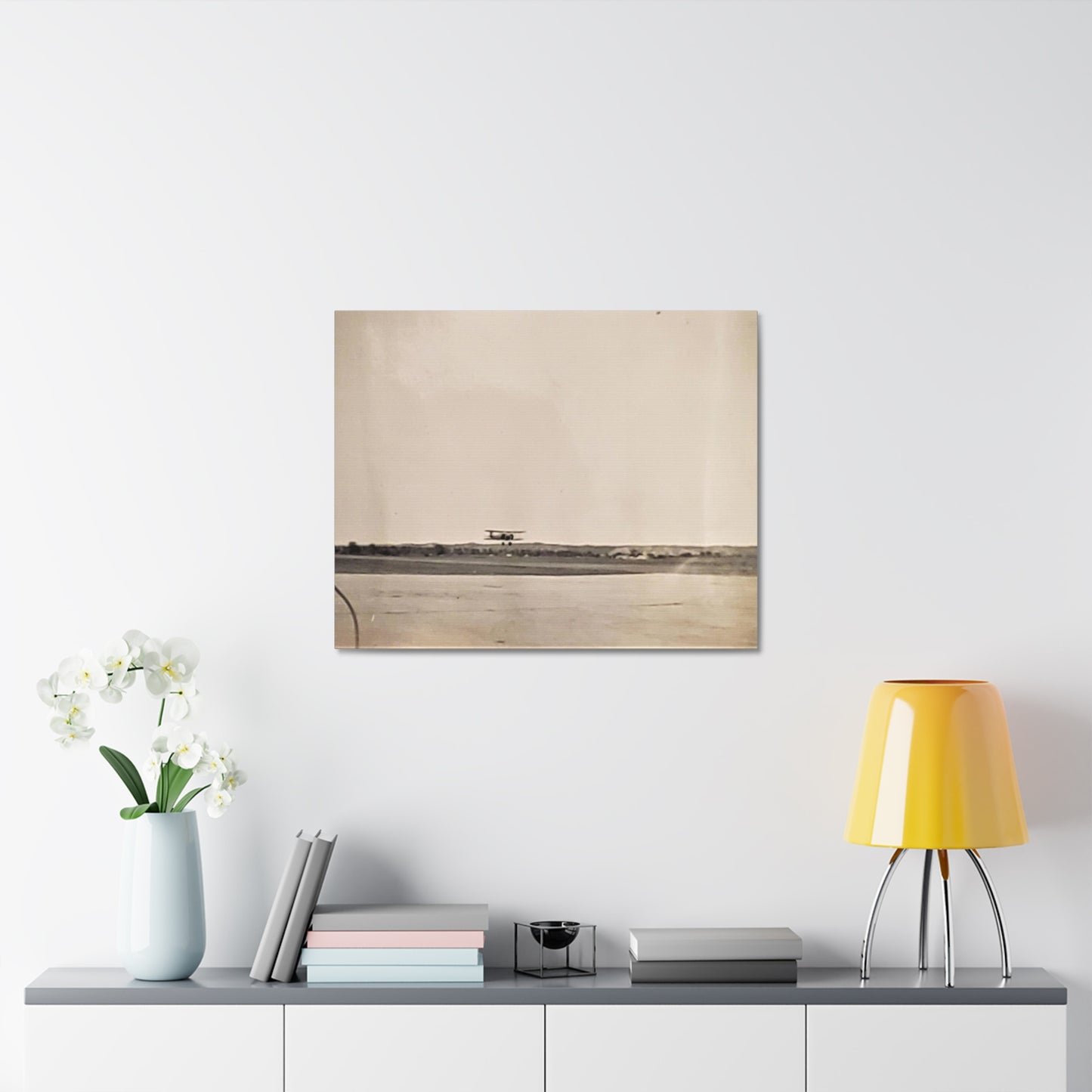 Plane Landing Omaha Airport 1939 Stretched Canvas