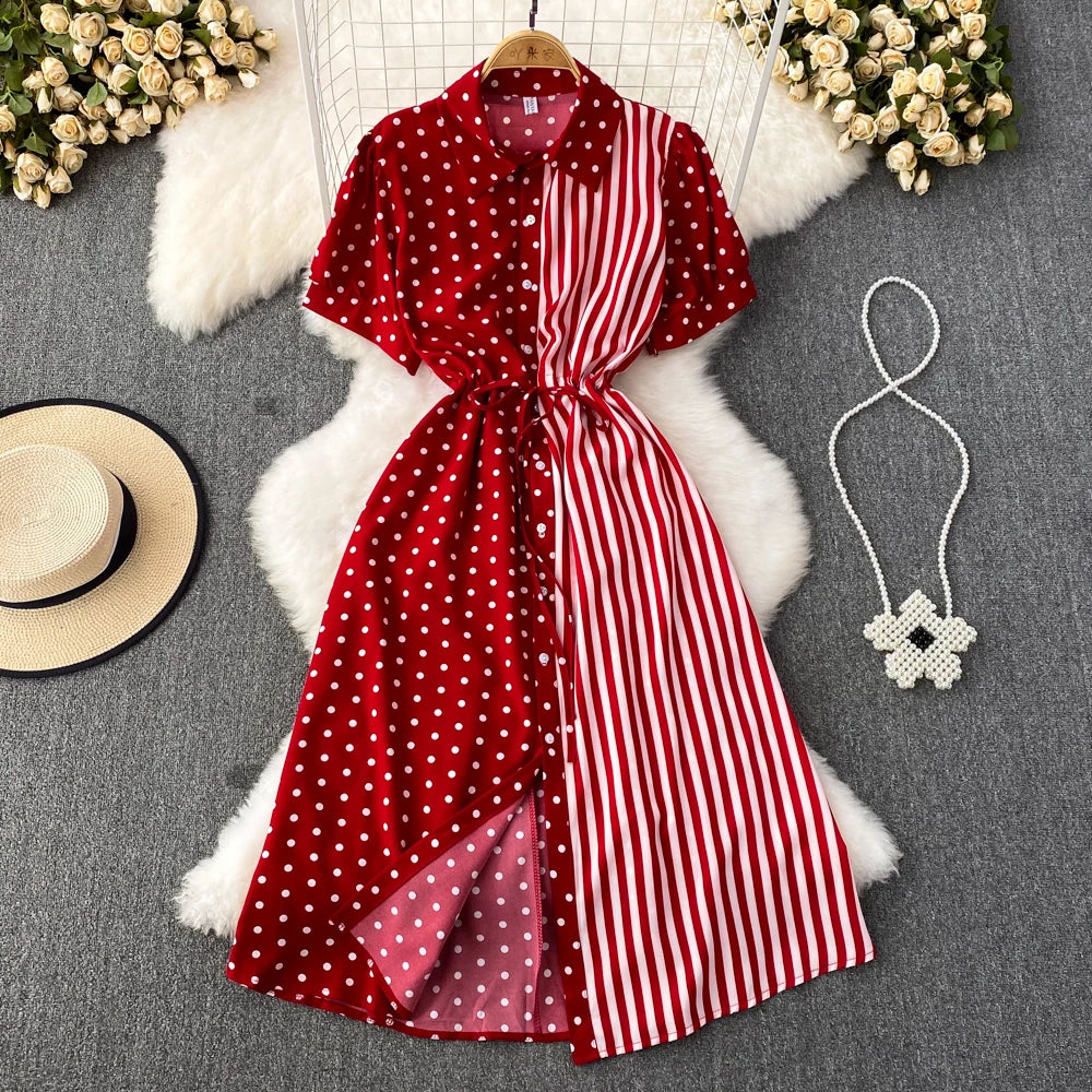 Woman Short Sleeve Shirt Dress