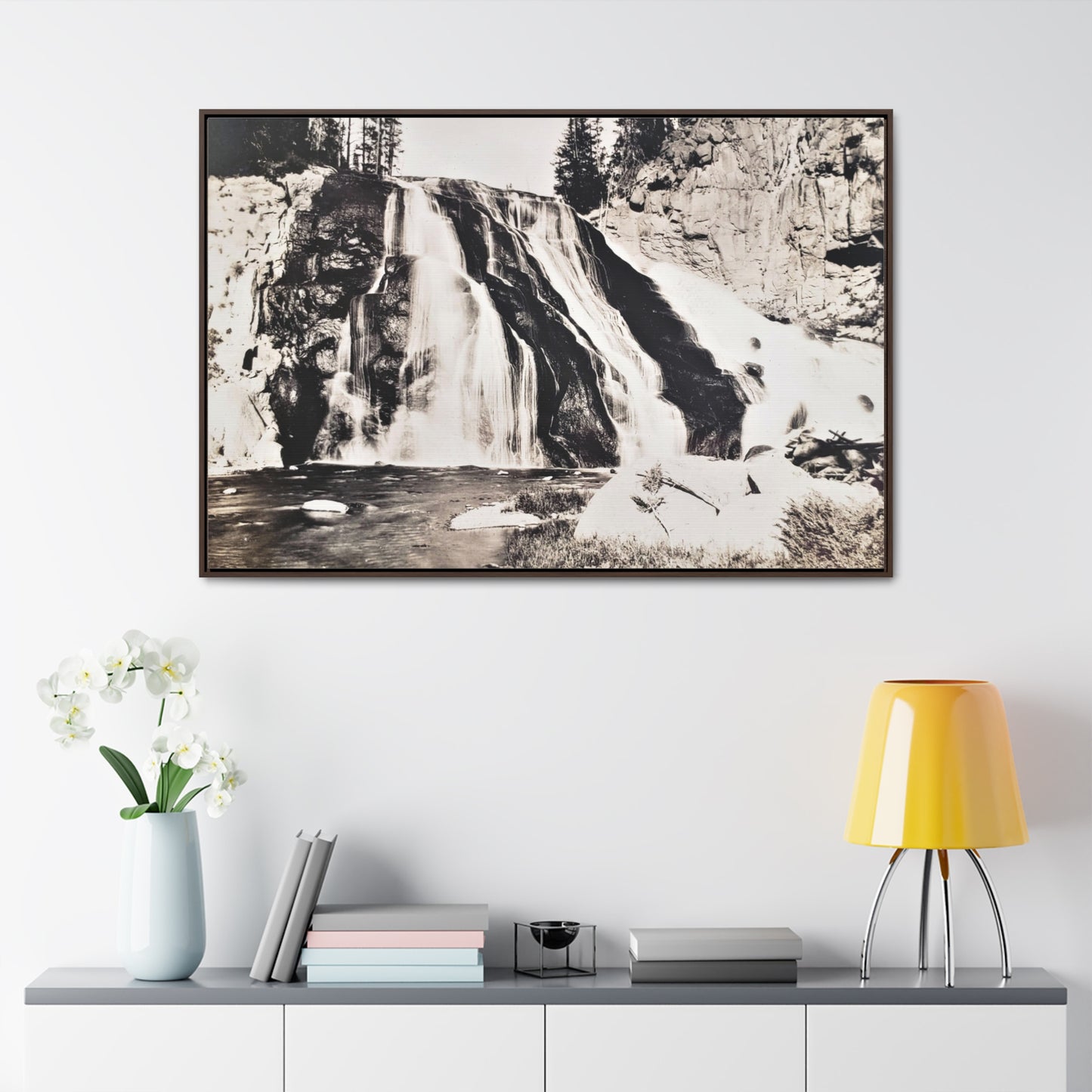 Gibbon Falls Yellowstone Gallery Canvas Wraps, Horizontal Frame