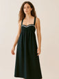 Sweetheart Neck Midi Dress - Black -