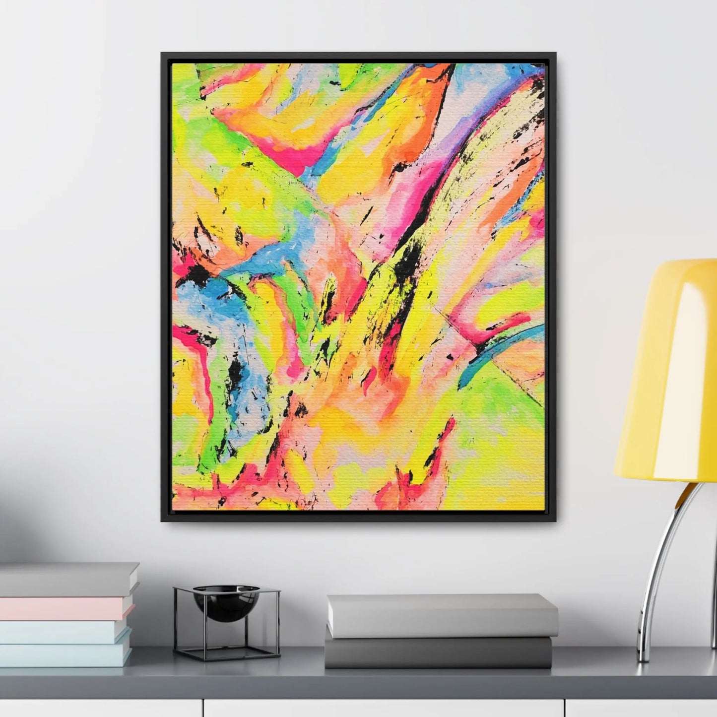 Neon Fire Gallery Canvas Wraps, Vertical Frame