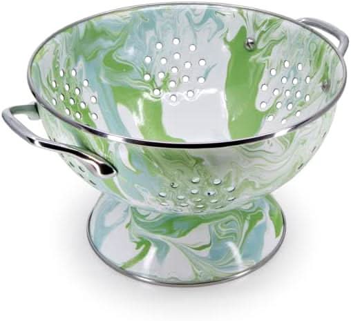 Golden Rabbit Enamelware Modern Monet Medium Colander - - Kitchen