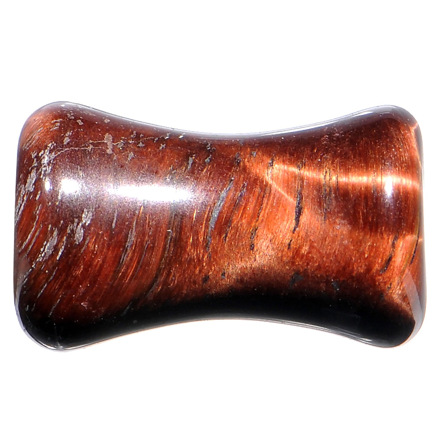 2G Red Tiger Eye Natural Stone Plug- BodyCandy- {{Product type}}