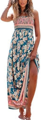 CUPSHE Ditsy Floral Smocked Sundress Ruffled Spaghetti Straps - Small Navy Floral - dress