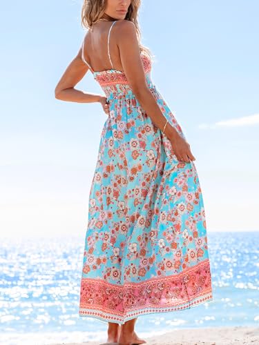 CUPSHE Ditsy Floral Smocked Sundress Ruffled Spaghetti Straps - - dress
