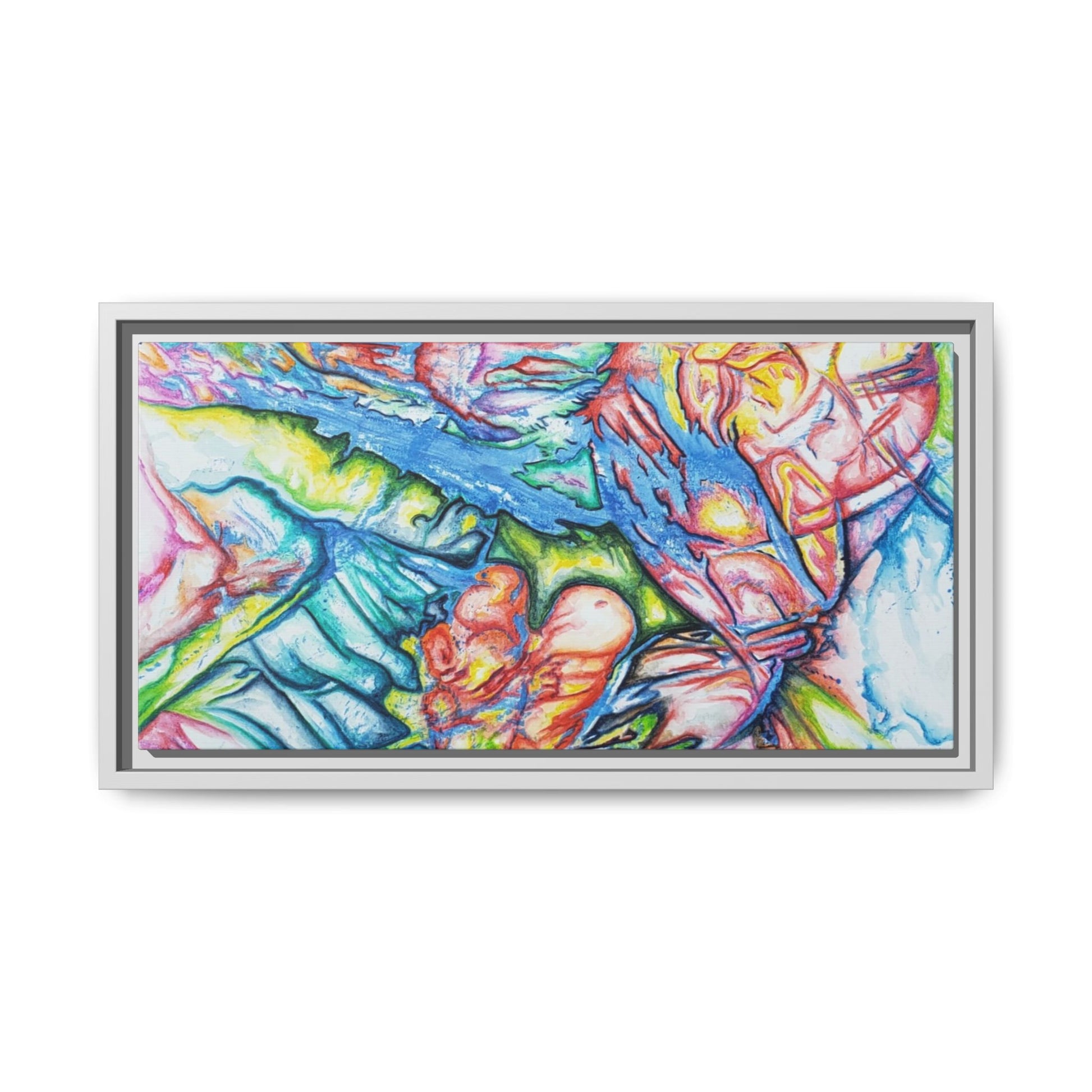 Multi-Color Abstract Framed Canvas Art Print - Kia Day Design