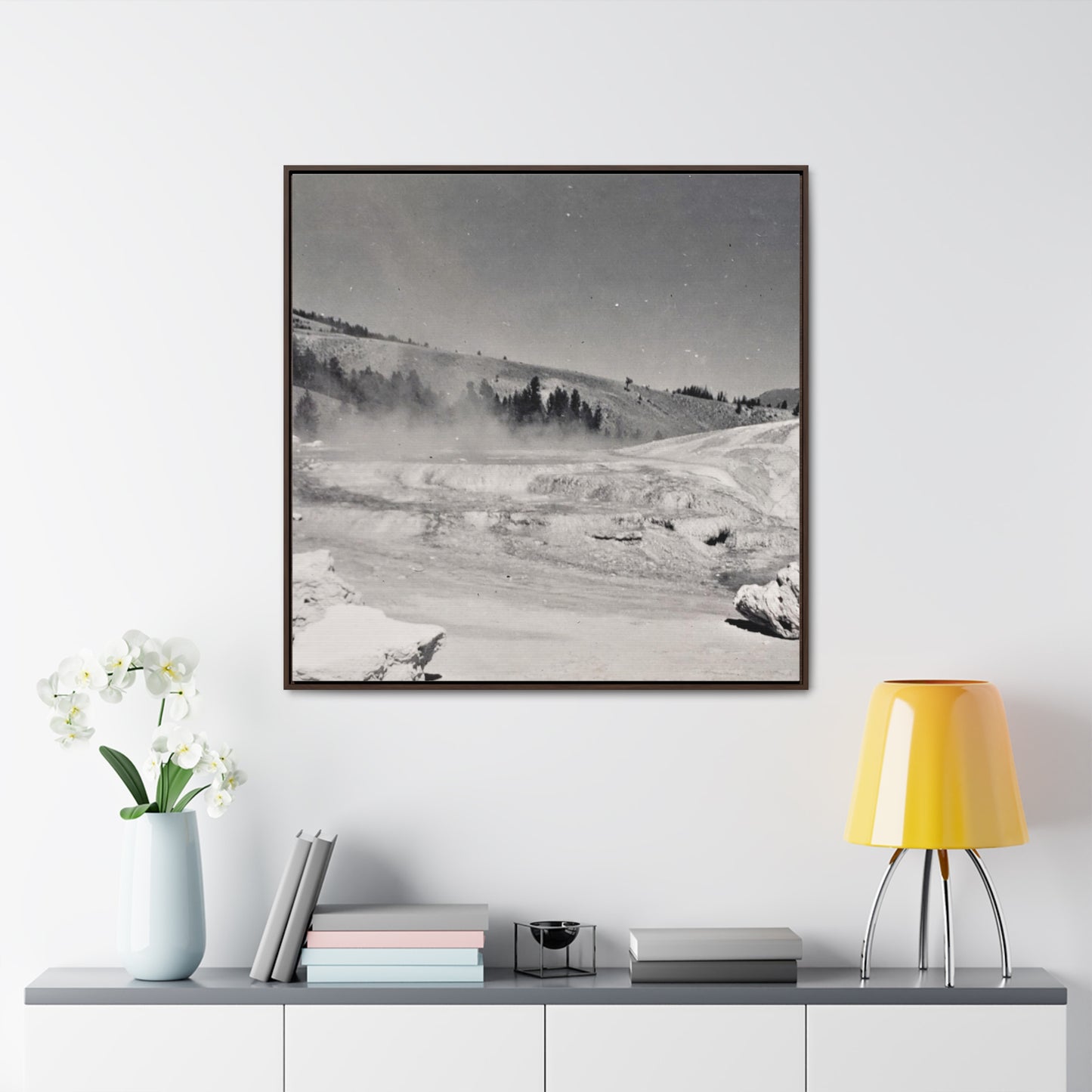 Mammoth Hot Springs Gallery Canvas Wraps, Square Frame