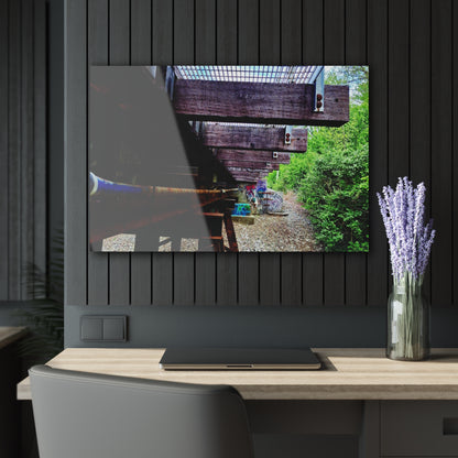 Industrial Bridge Photo Acrylic Print — French Cleat Hanging Wall Art - 36" x 24" (Horizontal) 0.25'' - Home Decor