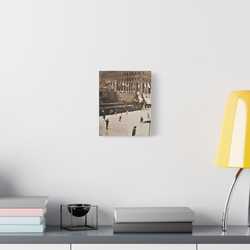 Rockefeller Plaza Easter 1945 Satin Canvas Stretched 8″ x 10″ (Vertical) 1.5"