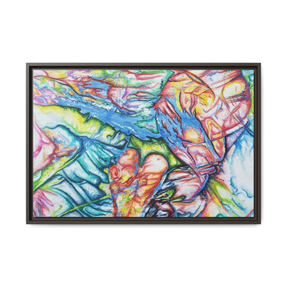 Multi-Color Abstract Framed Canvas Art Print - Kia Day Design