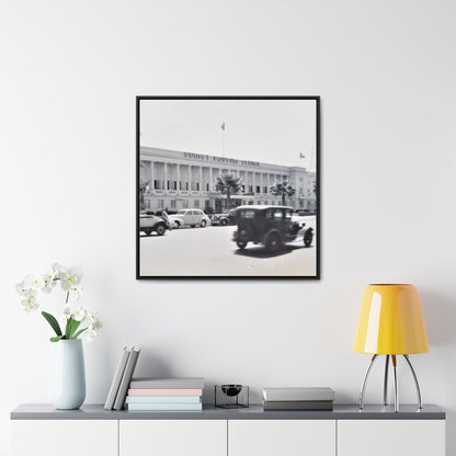 Sunset Bowling Center Largest in U.S 1939 Gallery Canvas Wraps Square Frame 30″ x 30″ Premium Gallery Wraps (1.25″) Black
