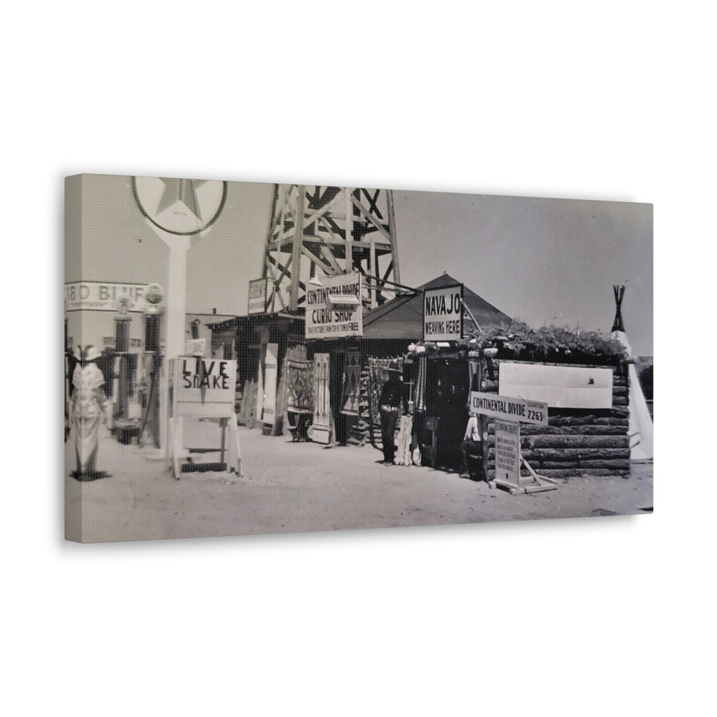 Texaco Station Continental Divide Canvas Gallery Wraps