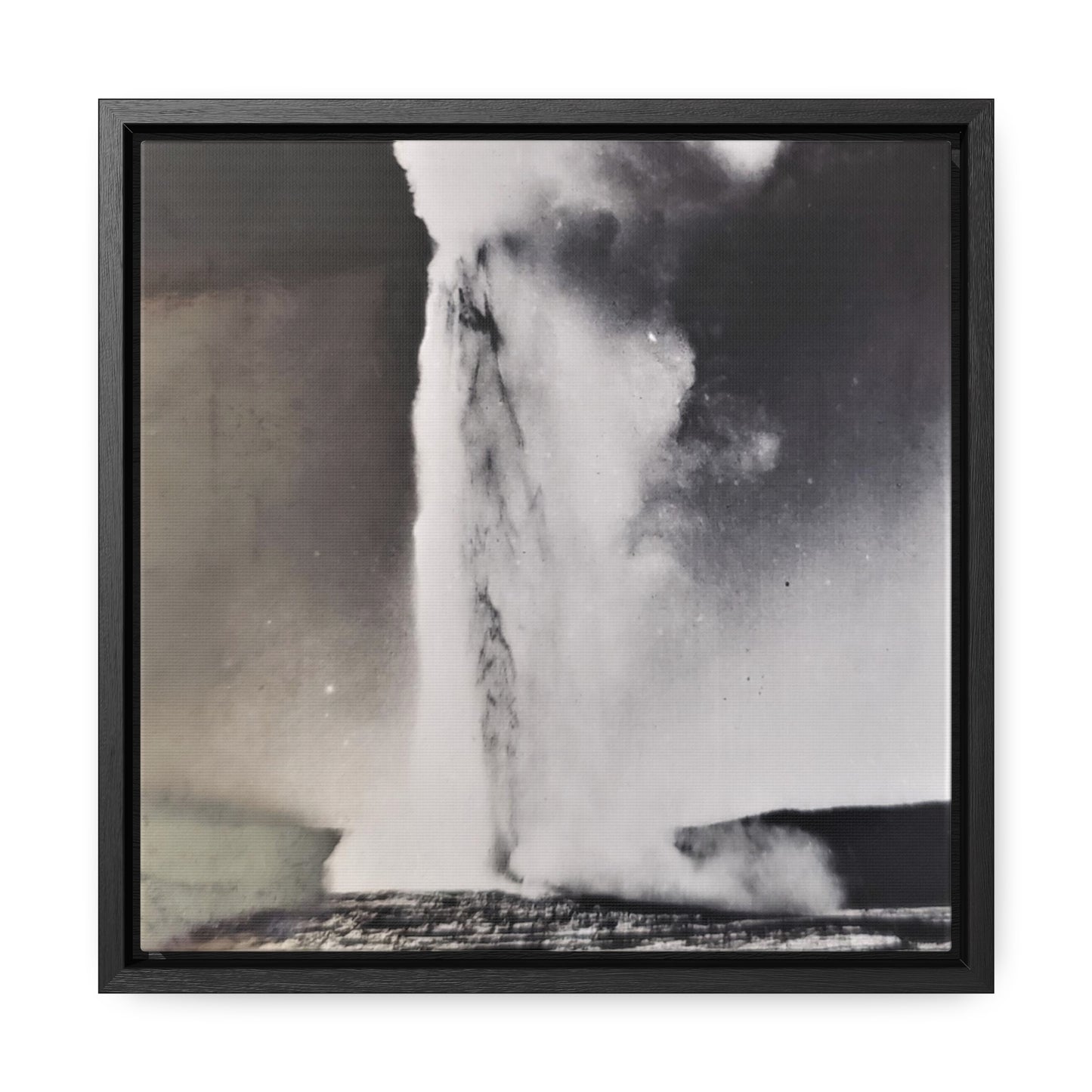 Old Faithful Geyser Yellowstone Gallery Canvas Wraps, Square Frame