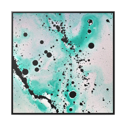 Teal Burst Gallery Canvas Wraps, Square Frame 36″ x 36″ Premium Gallery Wraps (1.25″)