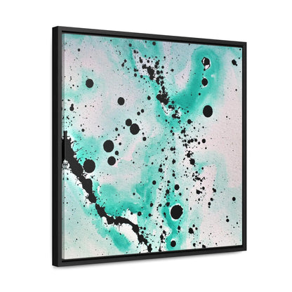 Teal Burst Gallery Canvas Wraps, Square Frame