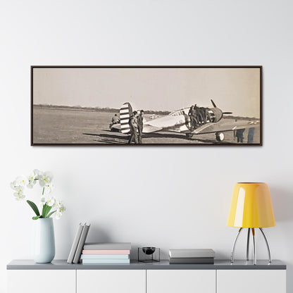 Army Pursuit Plane Ames Airport 1939 Gallery Canvas Wraps, Horizontal Frame 60″ x 20″ Walnut 1.25"