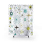 Mid-Century Modern Shower Curtain - Retro Starburst Design - Kia Day Design