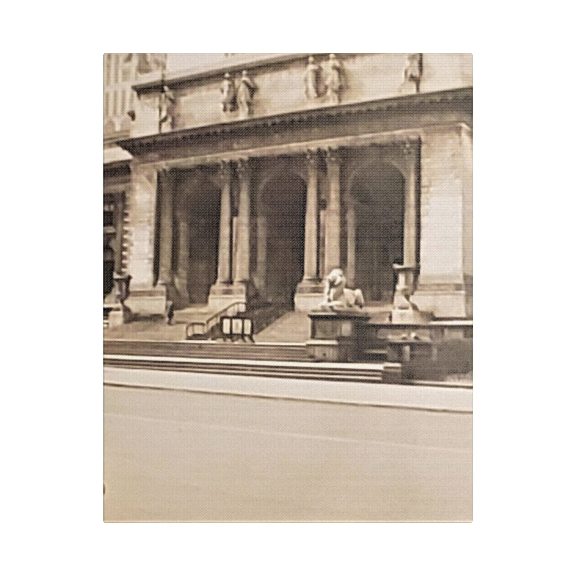 New York Public Library Satin Canvas Stretched