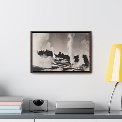 Norris Geyser Yellowstone Gallery Canvas Wraps Horizontal Frame 18″ x 12″ Walnut 1.25"